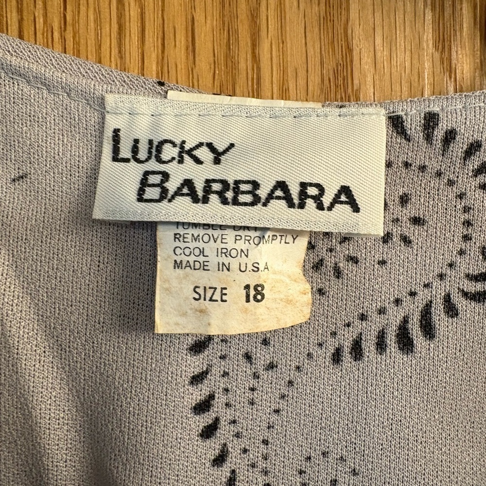 Vtg 80’s Women’s Size 18 Blouson Dress Lucky Barbara Paisley Floral Gray NWT USA - Picture 5 of 6